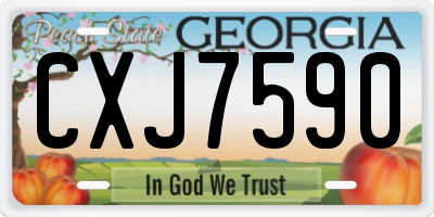 GA license plate CXJ7590