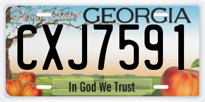 GA license plate CXJ7591