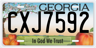 GA license plate CXJ7592