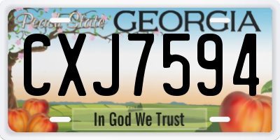 GA license plate CXJ7594