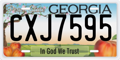 GA license plate CXJ7595
