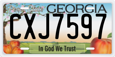 GA license plate CXJ7597