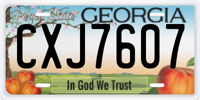 GA license plate CXJ7607