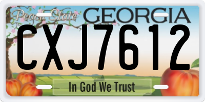 GA license plate CXJ7612