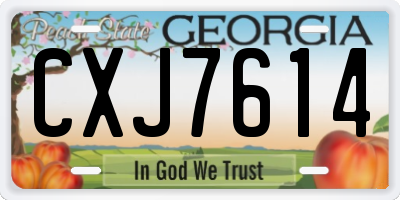 GA license plate CXJ7614