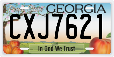GA license plate CXJ7621