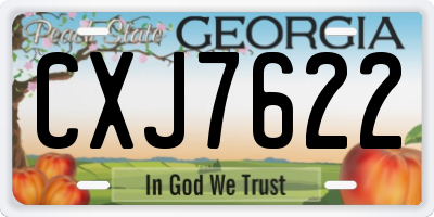 GA license plate CXJ7622