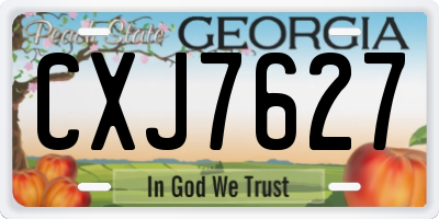 GA license plate CXJ7627