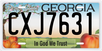 GA license plate CXJ7631