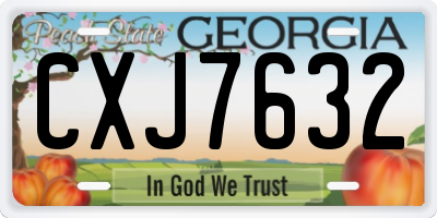 GA license plate CXJ7632