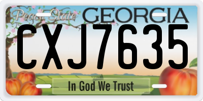 GA license plate CXJ7635