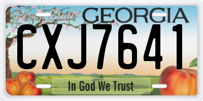 GA license plate CXJ7641