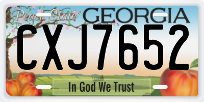 GA license plate CXJ7652