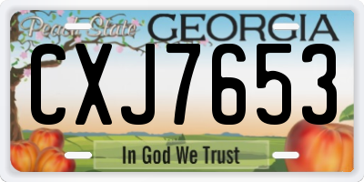 GA license plate CXJ7653