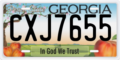 GA license plate CXJ7655