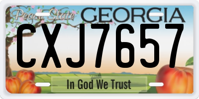 GA license plate CXJ7657
