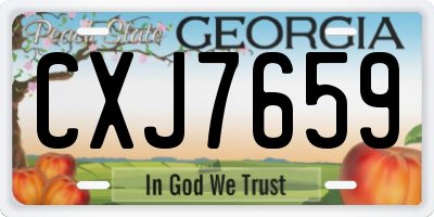 GA license plate CXJ7659