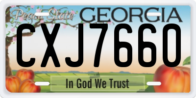 GA license plate CXJ7660
