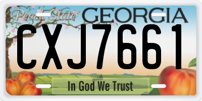 GA license plate CXJ7661
