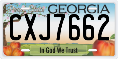 GA license plate CXJ7662