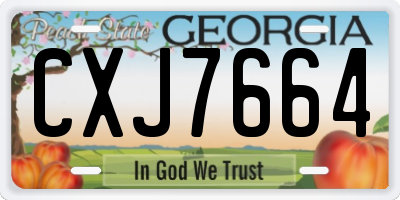 GA license plate CXJ7664