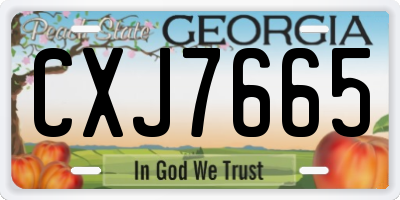 GA license plate CXJ7665
