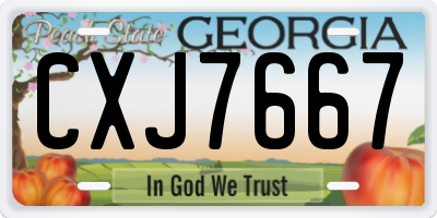 GA license plate CXJ7667
