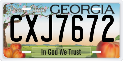 GA license plate CXJ7672