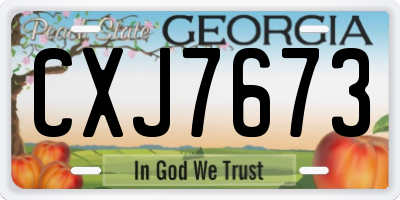 GA license plate CXJ7673