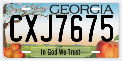 GA license plate CXJ7675