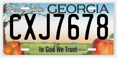 GA license plate CXJ7678