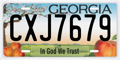GA license plate CXJ7679