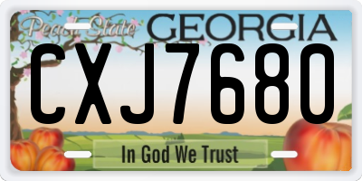 GA license plate CXJ7680