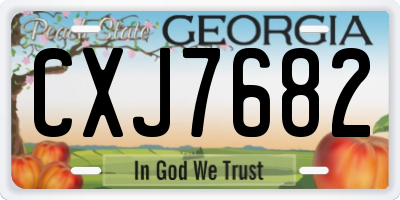 GA license plate CXJ7682
