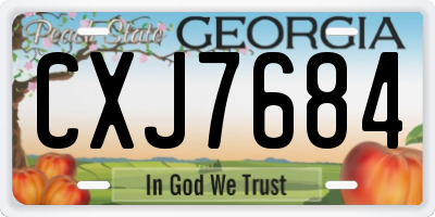 GA license plate CXJ7684