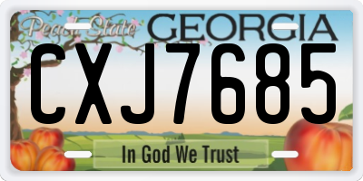 GA license plate CXJ7685