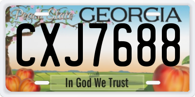 GA license plate CXJ7688