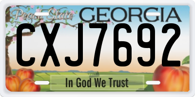 GA license plate CXJ7692