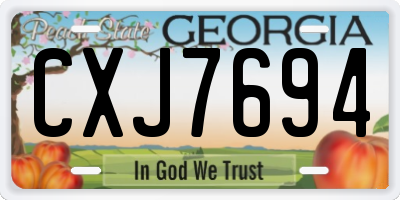 GA license plate CXJ7694