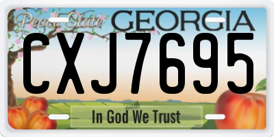 GA license plate CXJ7695
