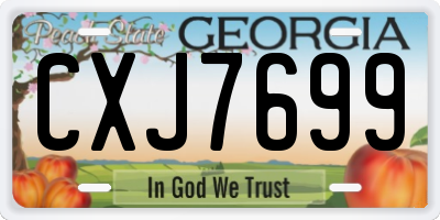 GA license plate CXJ7699