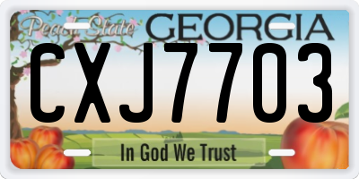 GA license plate CXJ7703