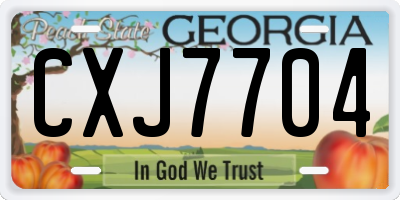 GA license plate CXJ7704
