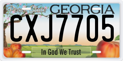 GA license plate CXJ7705