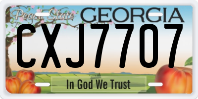 GA license plate CXJ7707