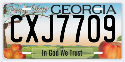 GA license plate CXJ7709