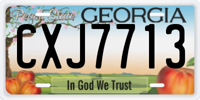 GA license plate CXJ7713