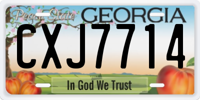 GA license plate CXJ7714