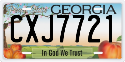 GA license plate CXJ7721