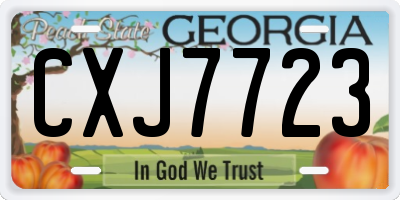 GA license plate CXJ7723